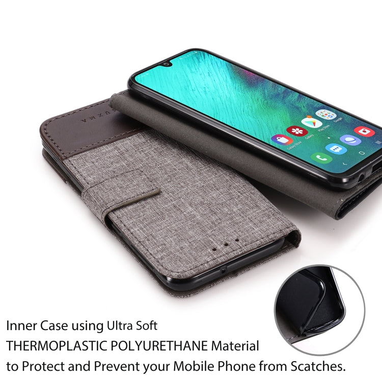For Galaxy A40 MUXMA MX102 Horizontal Flip Canvas Leather Case with Stand & Card Slot & Wallet Function