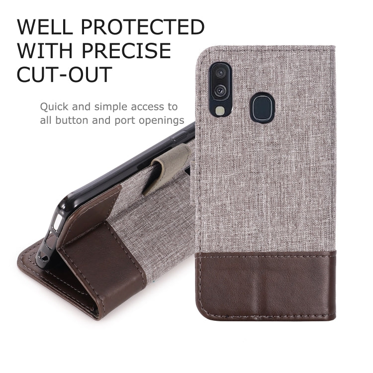 For Galaxy A40 MUXMA MX102 Horizontal Flip Canvas Leather Case with Stand & Card Slot & Wallet Function