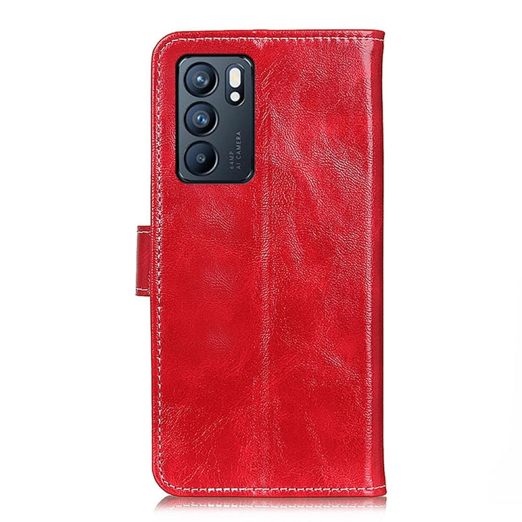 For OPPO Reno6 5G Retro Crazy Horse Texture Horizontal Flip Leather Case with Holder & Card Slots & Photo Frame & Wallet