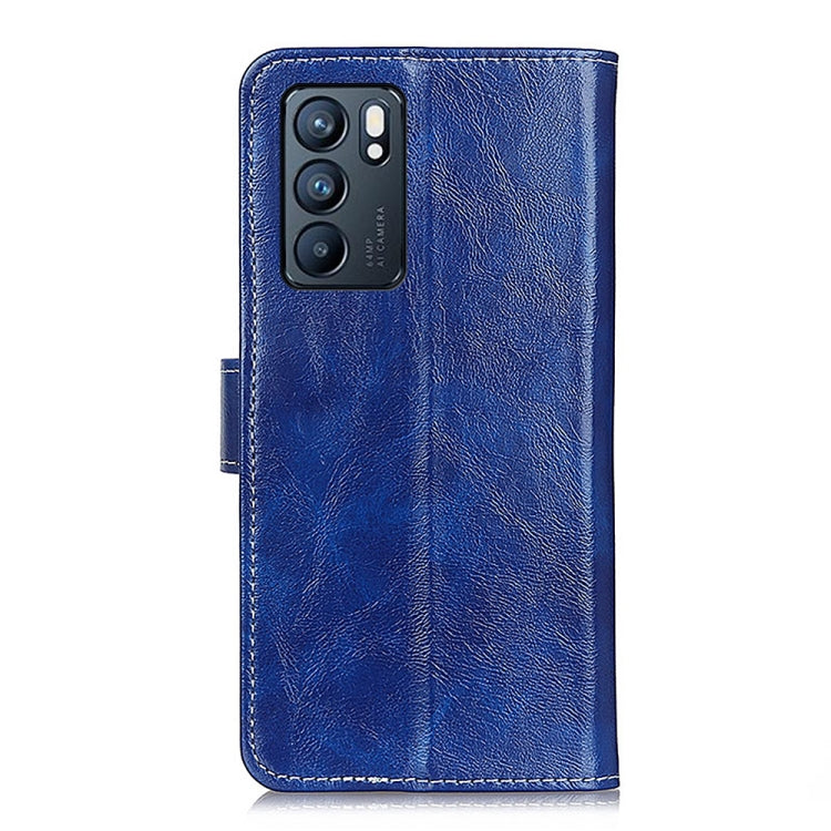 For OPPO Reno6 5G Retro Crazy Horse Texture Horizontal Flip Leather Case with Holder & Card Slots & Photo Frame & Wallet