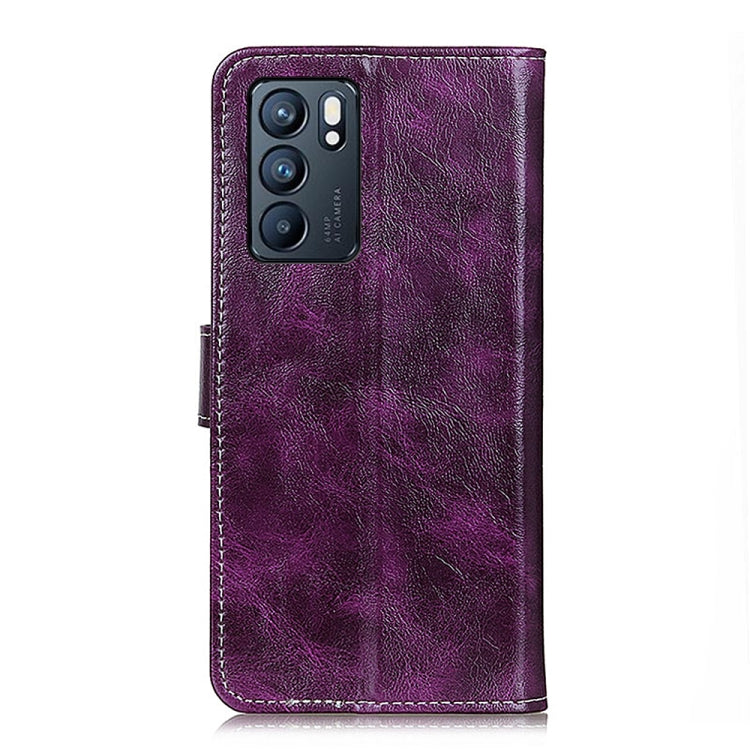 For OPPO Reno6 5G Retro Crazy Horse Texture Horizontal Flip Leather Case with Holder & Card Slots & Photo Frame & Wallet