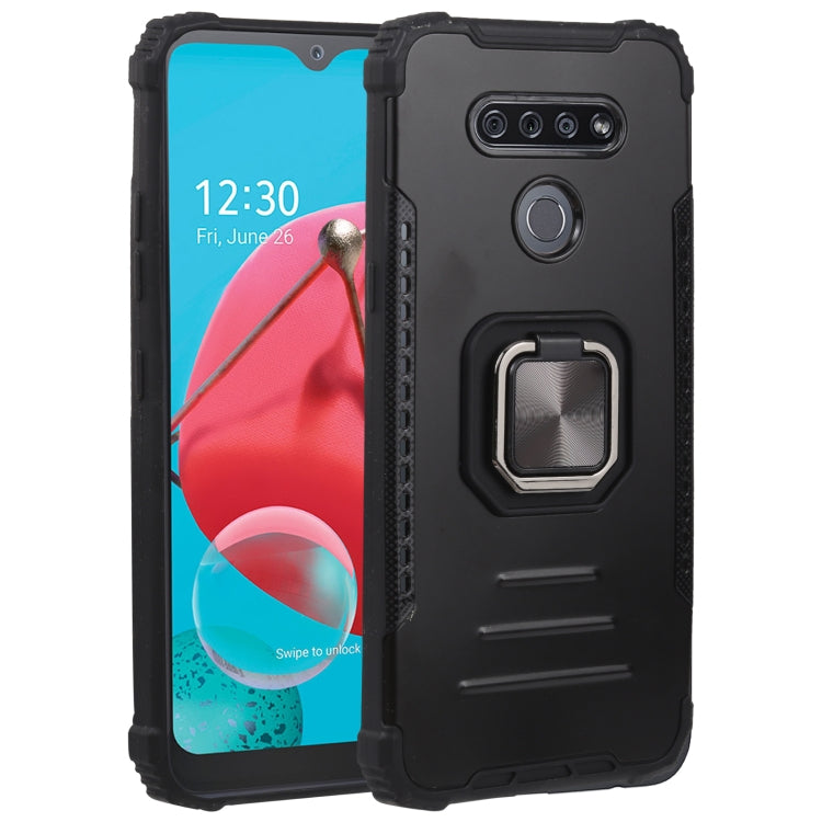 For LG K51 / K31/ Aristro5 Fierce Warrior Series Armor All-inclusive Shockproof Aluminum Alloy + TPU Protective Case with Ring Holder