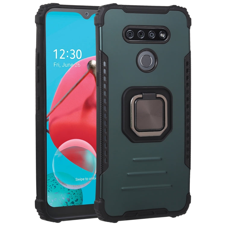 For LG K51 / K31/ Aristro5 Fierce Warrior Series Armor All-inclusive Shockproof Aluminum Alloy + TPU Protective Case with Ring Holder