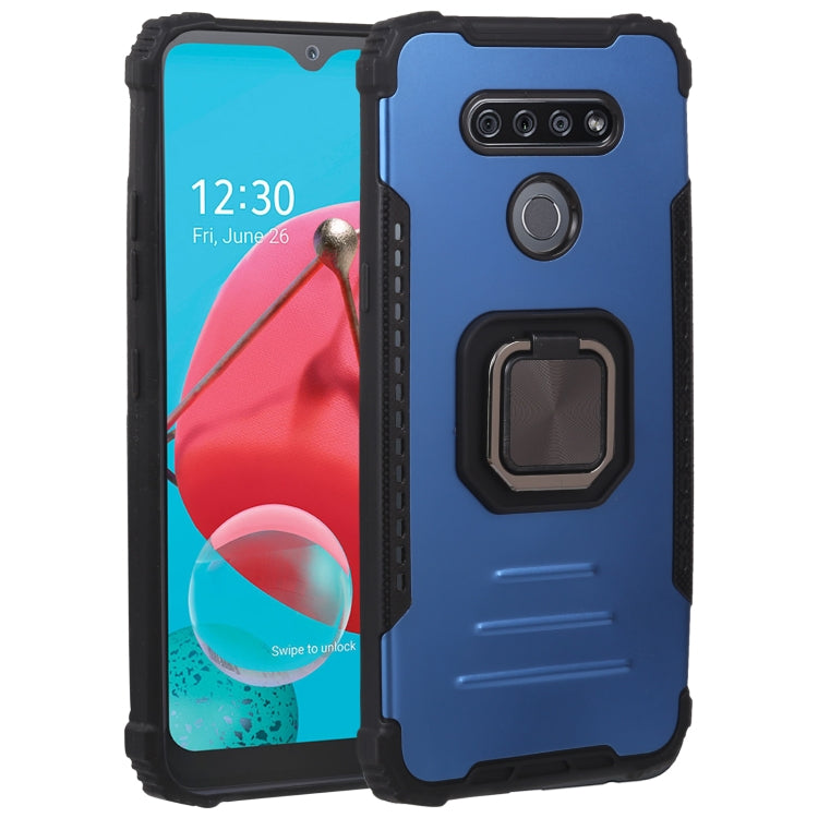 For LG K51 / K31/ Aristro5 Fierce Warrior Series Armor All-inclusive Shockproof Aluminum Alloy + TPU Protective Case with Ring Holder