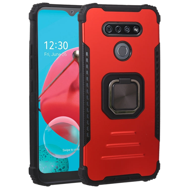 For LG K51 / K31/ Aristro5 Fierce Warrior Series Armor All-inclusive Shockproof Aluminum Alloy + TPU Protective Case with Ring Holder