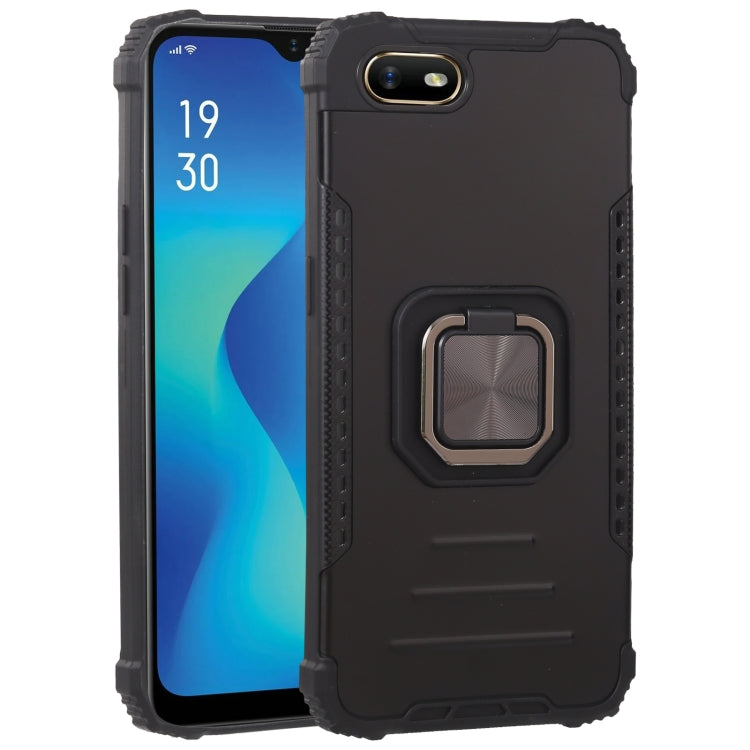 For OPPO A1k Fierce Warrior Series Armor All-inclusive Shockproof Aluminum Alloy + TPU Protective Case with Ring Holder