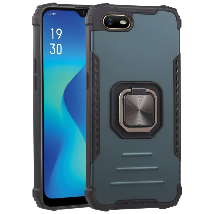 For OPPO A1k Fierce Warrior Series Armor All-inclusive Shockproof Aluminum Alloy + TPU Protective Case with Ring Holder