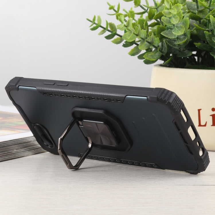 For OPPO A1k Fierce Warrior Series Armor All-inclusive Shockproof Aluminum Alloy + TPU Protective Case with Ring Holder