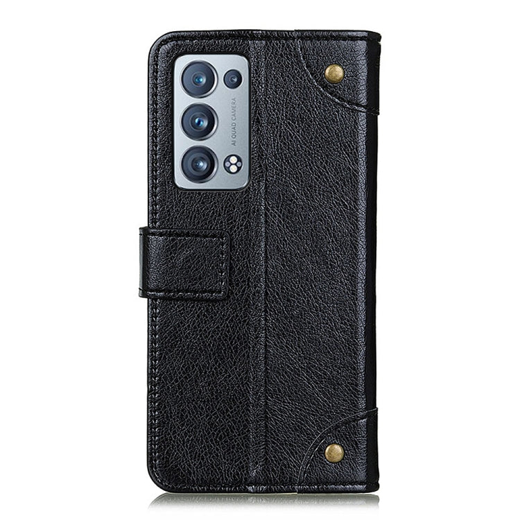 For OPPO Reno6 Pro+ 5G Copper Buckle Nappa Texture Horizontal Flip Leather Case with Holder & Card Slots & Wallet
