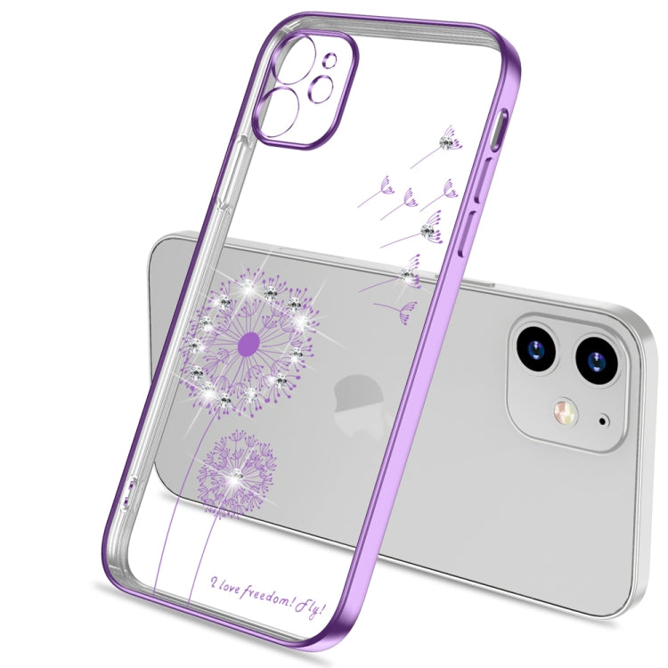 For iPhone 11 Ultra-thin Electroplating Dandelion Pattern Protective Case