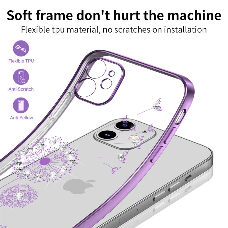 For iPhone 11 Ultra-thin Electroplating Dandelion Pattern Protective Case