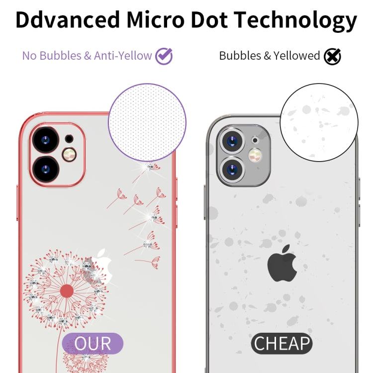 For iPhone 11 Pro Max Ultra-thin Electroplating Dandelion Pattern Protective Case