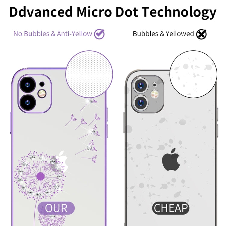 For iPhone 12 Pro Ultra-thin Electroplating Dandelion Pattern Protective Case