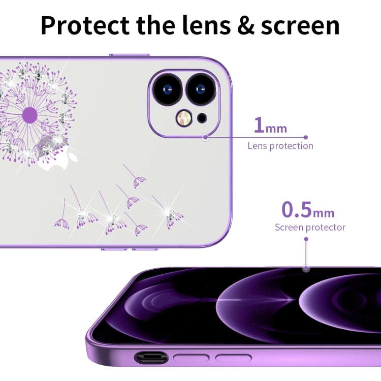 For iPhone 12 Ultra-thin Electroplating Dandelion Pattern Protective Case