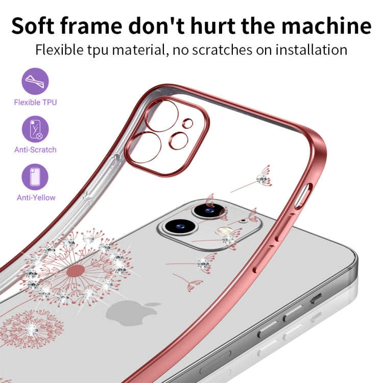 For iPhone 12 Ultra-thin Electroplating Dandelion Pattern Protective Case