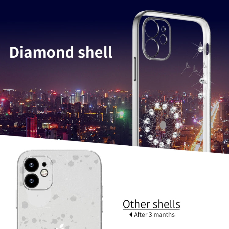 For iPhone 12 Ultra-thin Electroplating Dandelion Pattern Protective Case