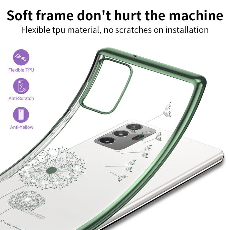 For Samsung Galaxy Note20 Ultra-thin Electroplating Dandelion Pattern Protective Case
