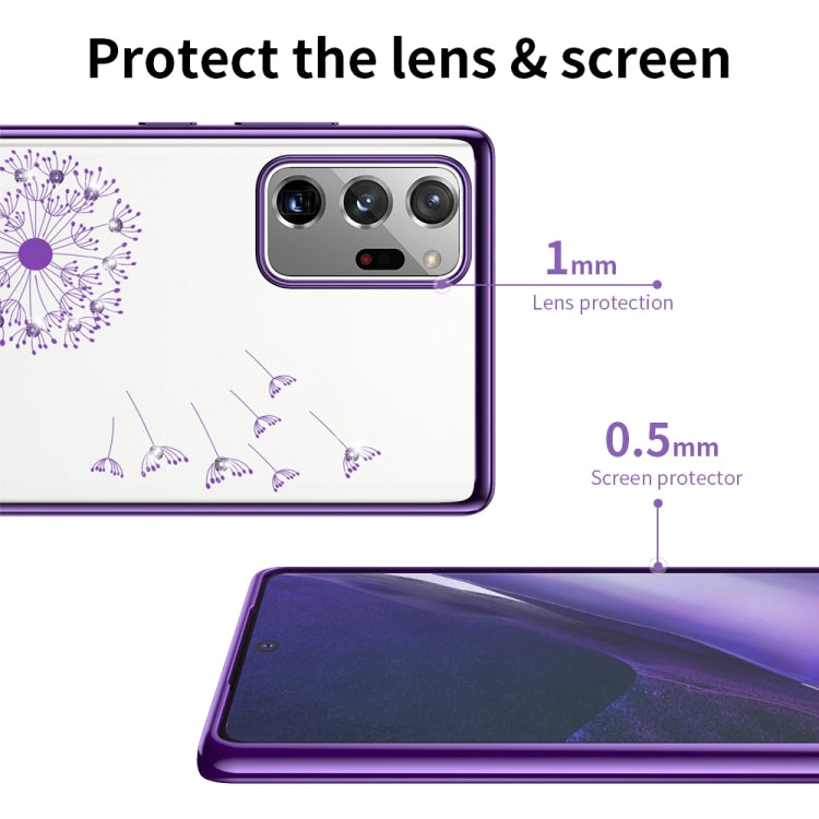 For Samsung Galaxy Note20 Ultra-thin Electroplating Dandelion Pattern Protective Case