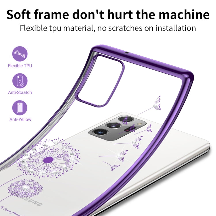 For Samsung Galaxy Note20 Ultra-thin Electroplating Dandelion Pattern Protective Case