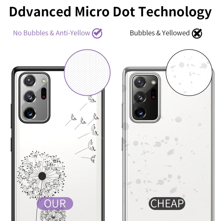 For Samsung Galaxy Note20 Ultra-thin Electroplating Dandelion Pattern Protective Case