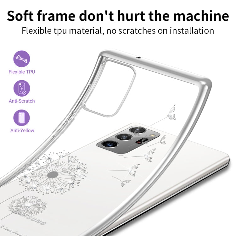 For Samsung Galaxy Note20 Ultra-thin Electroplating Dandelion Pattern Protective Case