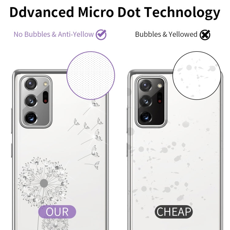 For Samsung Galaxy Note20 Ultra-thin Electroplating Dandelion Pattern Protective Case