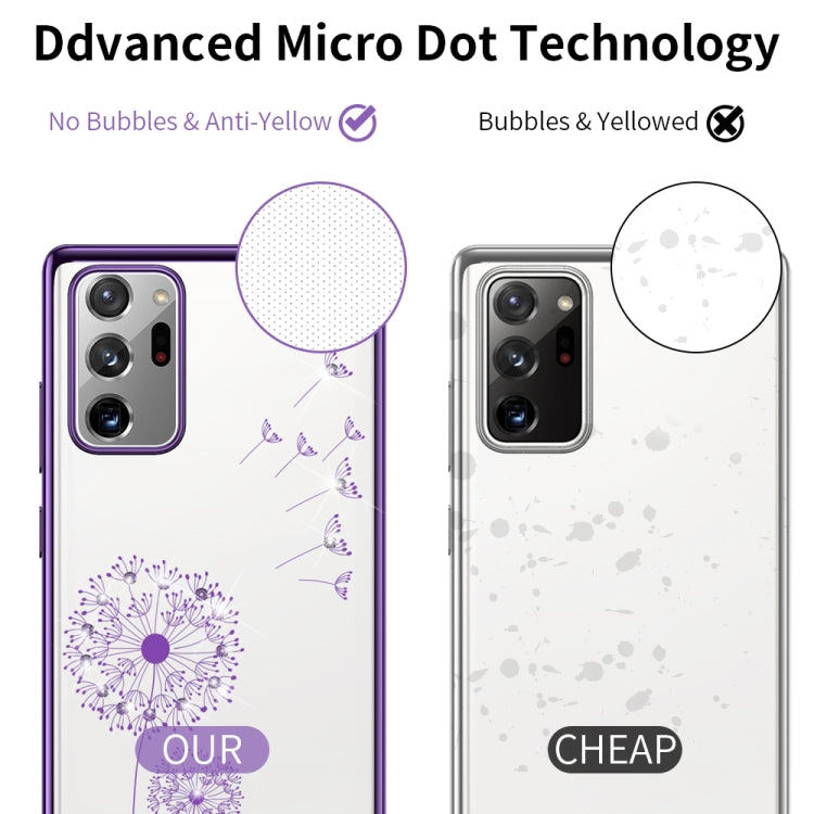 For Samsung Galaxy Note20 Ultra Ultra-thin Electroplating Dandelion Pattern Protective Case