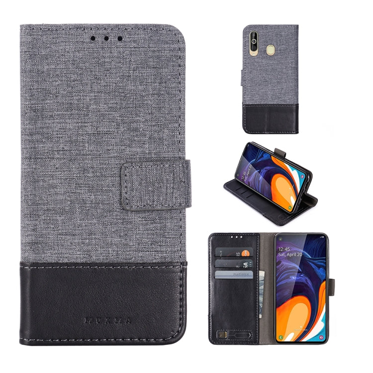 For Galaxy A60 MUXMA MX102 Horizontal Flip Canvas Leather Case with Stand & Card Slot & Wallet Function