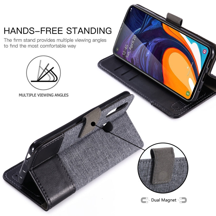 For Galaxy A60 MUXMA MX102 Horizontal Flip Canvas Leather Case with Stand & Card Slot & Wallet Function