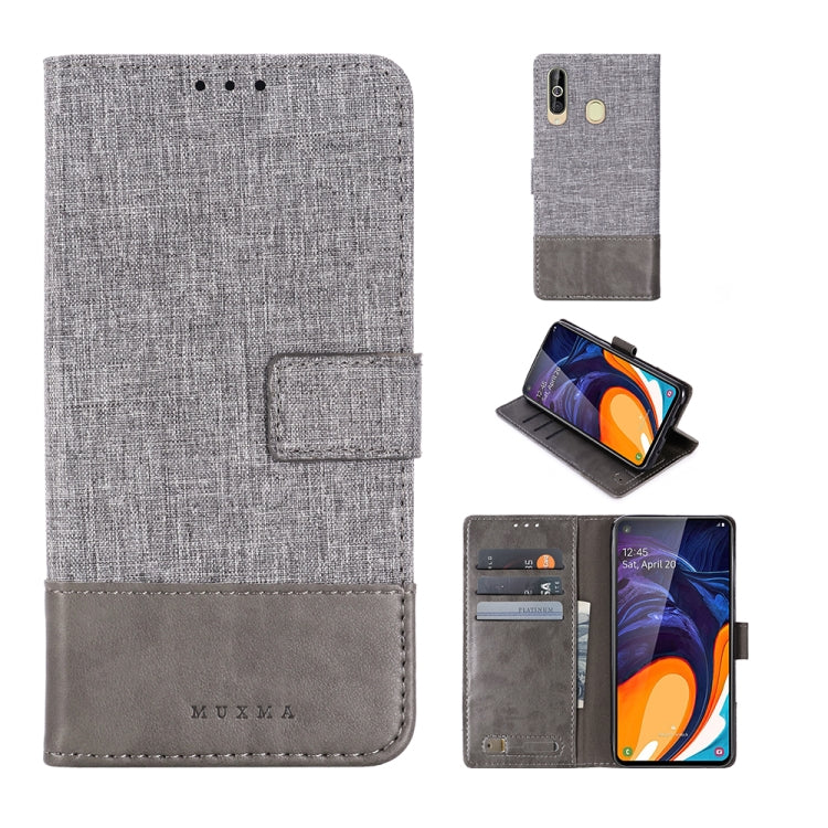 For Galaxy A60 MUXMA MX102 Horizontal Flip Canvas Leather Case with Stand & Card Slot & Wallet Function