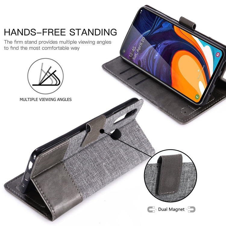 For Galaxy A60 MUXMA MX102 Horizontal Flip Canvas Leather Case with Stand & Card Slot & Wallet Function