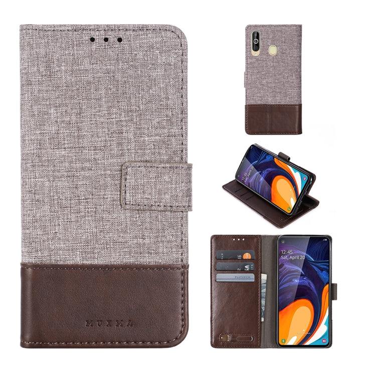 For Galaxy A60 MUXMA MX102 Horizontal Flip Canvas Leather Case with Stand & Card Slot & Wallet Function