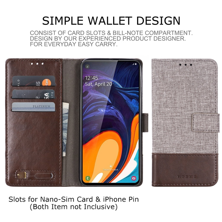 For Galaxy A60 MUXMA MX102 Horizontal Flip Canvas Leather Case with Stand & Card Slot & Wallet Function