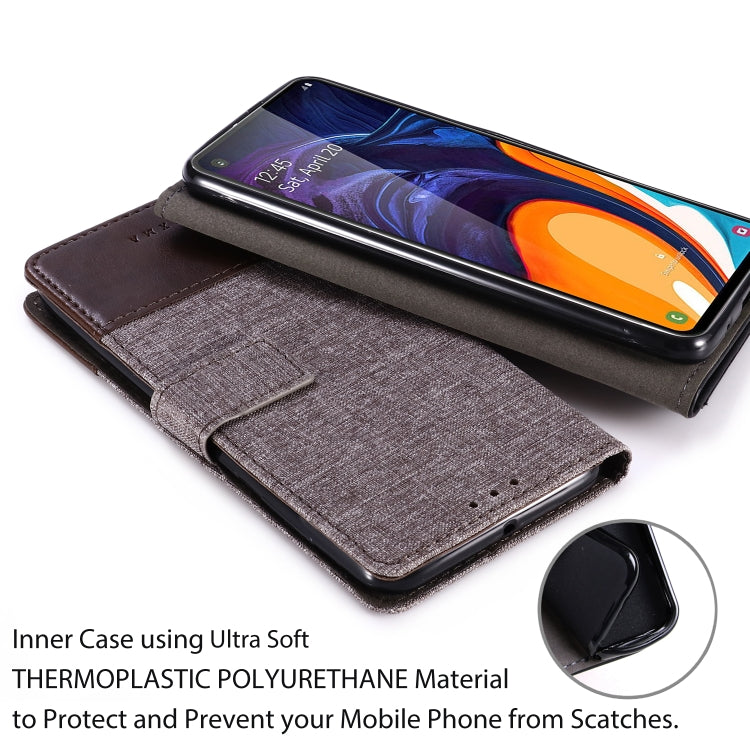 For Galaxy A60 MUXMA MX102 Horizontal Flip Canvas Leather Case with Stand & Card Slot & Wallet Function