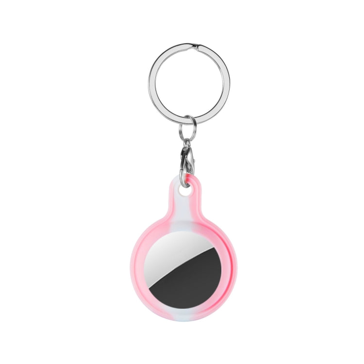 Secondary Color Anti-scratch Shockproof Silicone Protective Cover Case with Keychain Hook Loop For AirTag