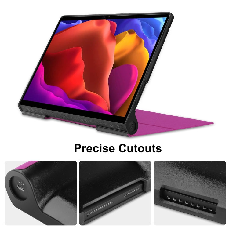 For Lenovo Yoga Pad Pro 13 inch YF K606F Custer Texture Horizontal Flip PU Leather Case with Holder