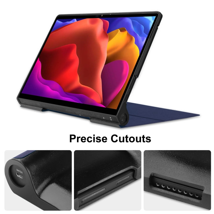 For Lenovo Yoga Pad Pro 13 inch YF K606F Custer Texture Horizontal Flip PU Leather Case with Holder