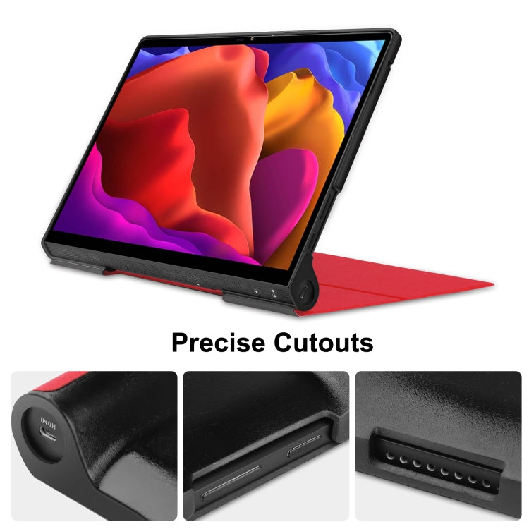For Lenovo Yoga Pad Pro 13 inch YF K606F Custer Texture Horizontal Flip PU Leather Case with Holder