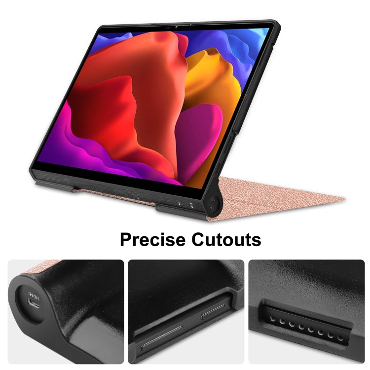 For Lenovo Yoga Pad Pro 13 inch YF K606F Custer Texture Horizontal Flip PU Leather Case with Holder