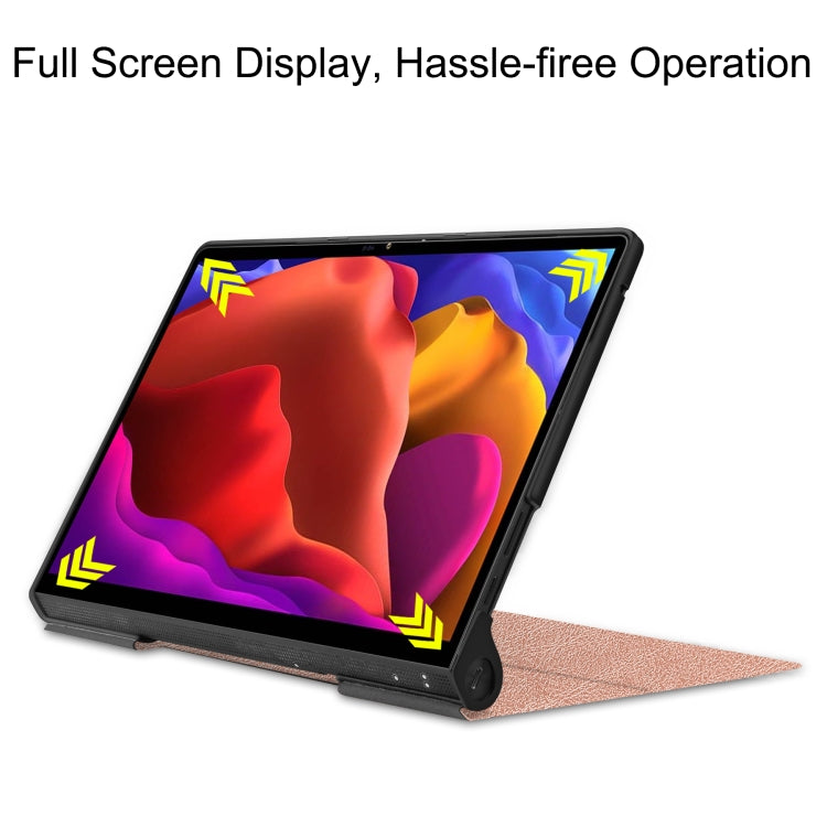 For Lenovo Yoga Pad Pro 13 inch YF K606F Custer Texture Horizontal Flip PU Leather Case with Holder