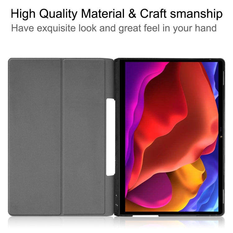 For Lenovo Yoga Pad Pro 13 inch YF K606F Custer Texture Horizontal Flip PU Leather Case with Holder