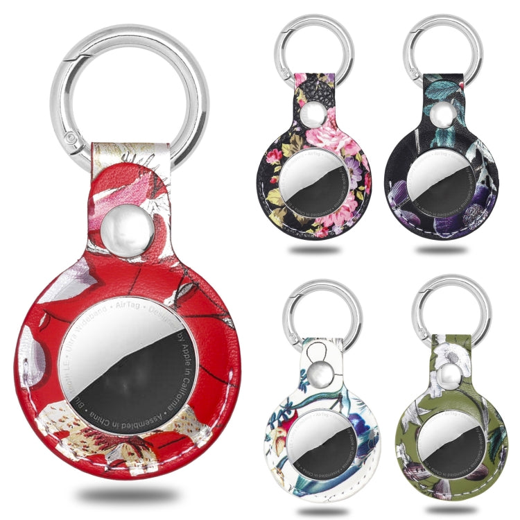 Leather Material Protective Cover For AirTag, Style:Quick Install