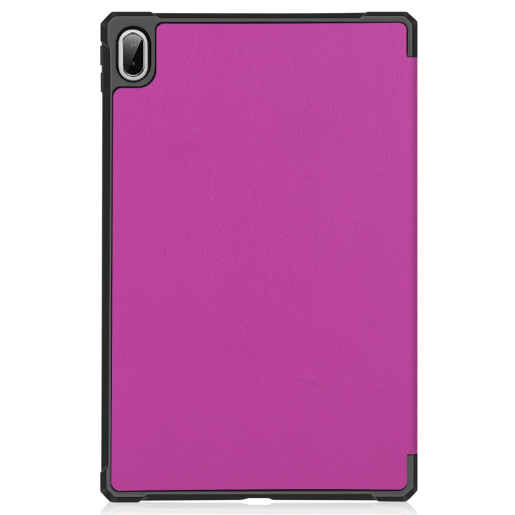 For Lenovo Pad Plus 11 2021 Custer Pattern Pure Color TPU Smart Tablet Holster with Sleep Function & 3-Fold Holder