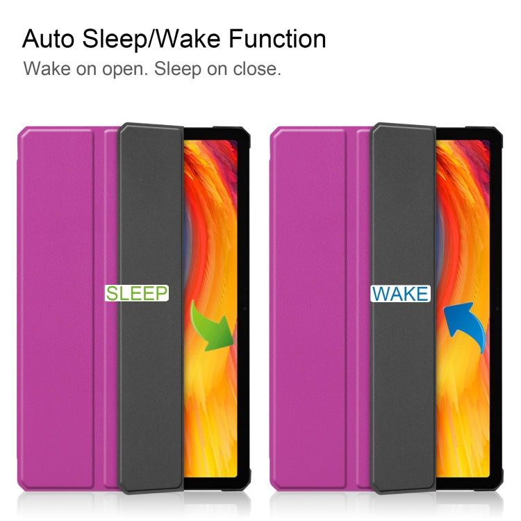 For Lenovo Pad Plus 11 2021 Custer Pattern Pure Color TPU Smart Tablet Holster with Sleep Function & 3-Fold Holder