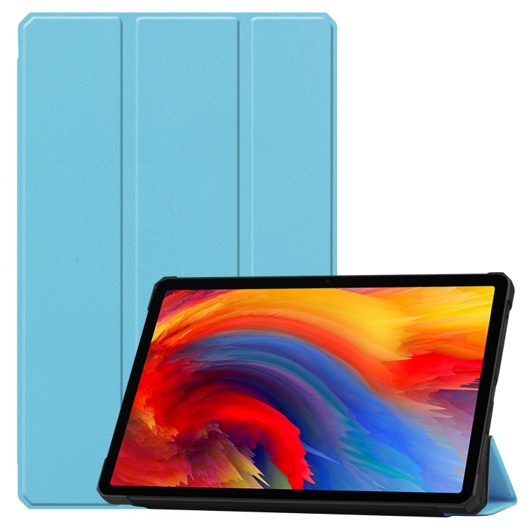 For Lenovo Pad Plus 11 2021 Custer Pattern Pure Color TPU Smart Tablet Holster with Sleep Function & 3-Fold Holder
