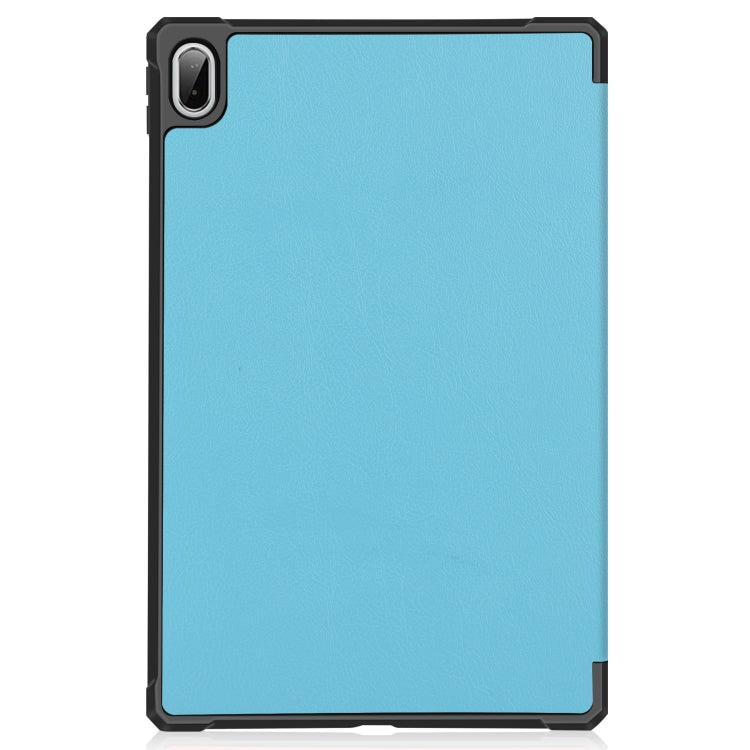 For Lenovo Pad Plus 11 2021 Custer Pattern Pure Color TPU Smart Tablet Holster with Sleep Function & 3-Fold Holder