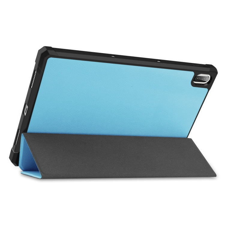 For Lenovo Pad Plus 11 2021 Custer Pattern Pure Color TPU Smart Tablet Holster with Sleep Function & 3-Fold Holder