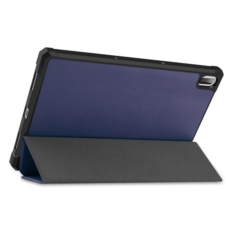 For Lenovo Pad Plus 11 2021 Custer Pattern Pure Color TPU Smart Tablet Holster with Sleep Function & 3-Fold Holder