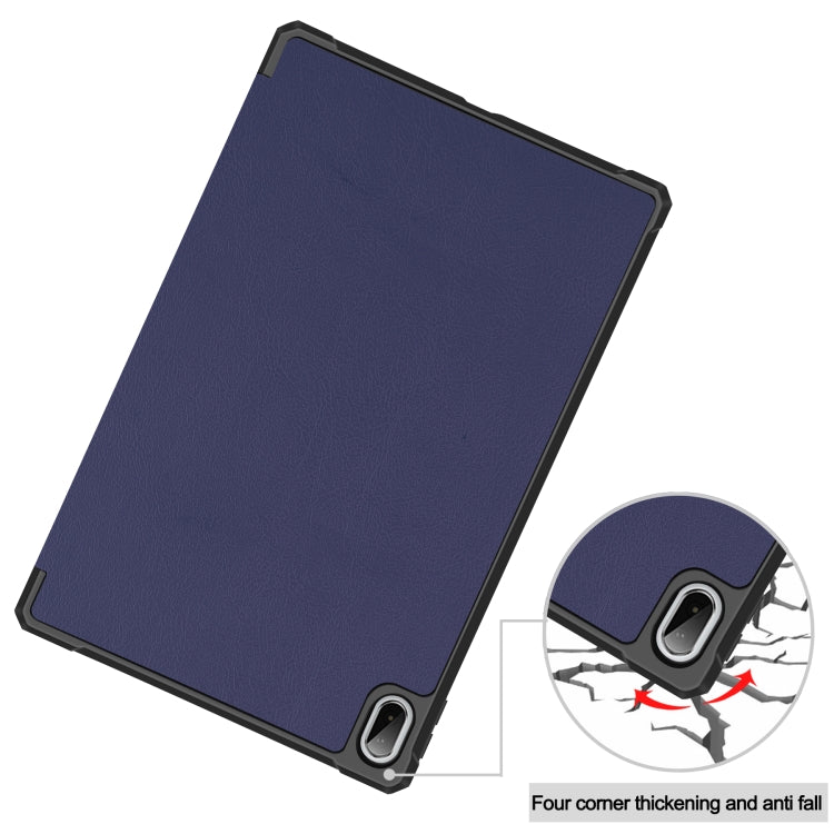 For Lenovo Pad Plus 11 2021 Custer Pattern Pure Color TPU Smart Tablet Holster with Sleep Function & 3-Fold Holder