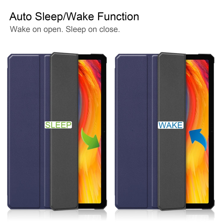For Lenovo Pad Plus 11 2021 Custer Pattern Pure Color TPU Smart Tablet Holster with Sleep Function & 3-Fold Holder